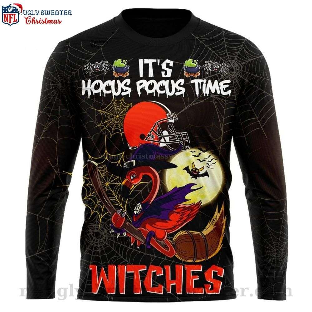 Happy Halloween Time - It's Hocus Pocus Cleveland Browns Ugly Sweater
