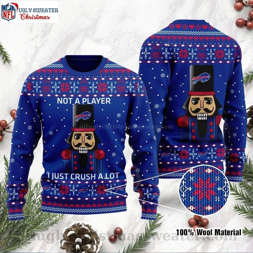 I Am Not A Player I Just Crush Alot - Buffalo Bills Ugly Christmas Sweater