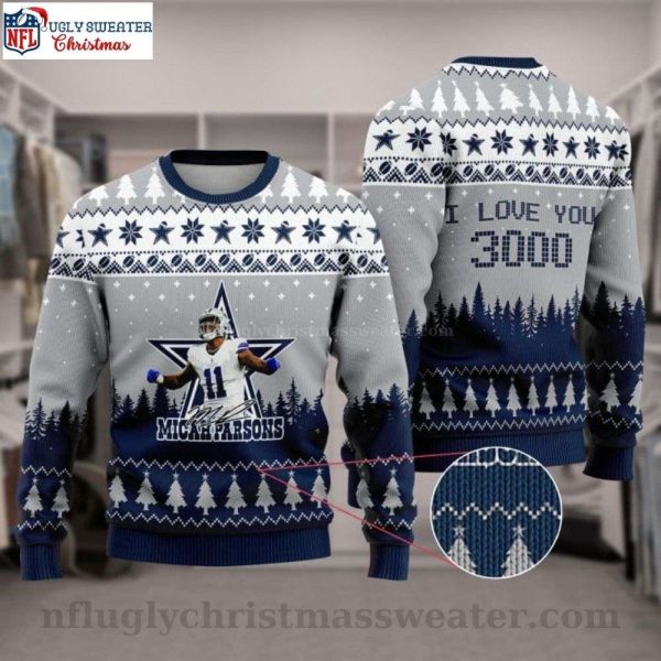 I Love You 3000 – Cowboys Micah Parsons Ugly Christmas Sweater