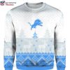 Lions Logo Print Ugly Christmas Sweater For Detroit Lions Fans