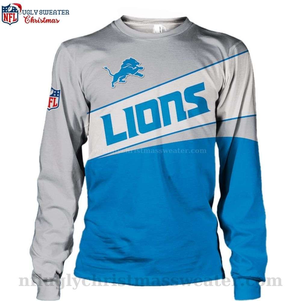 Lions Ugly Christmas Sweater With Team Logo - Unique Gift For Fans