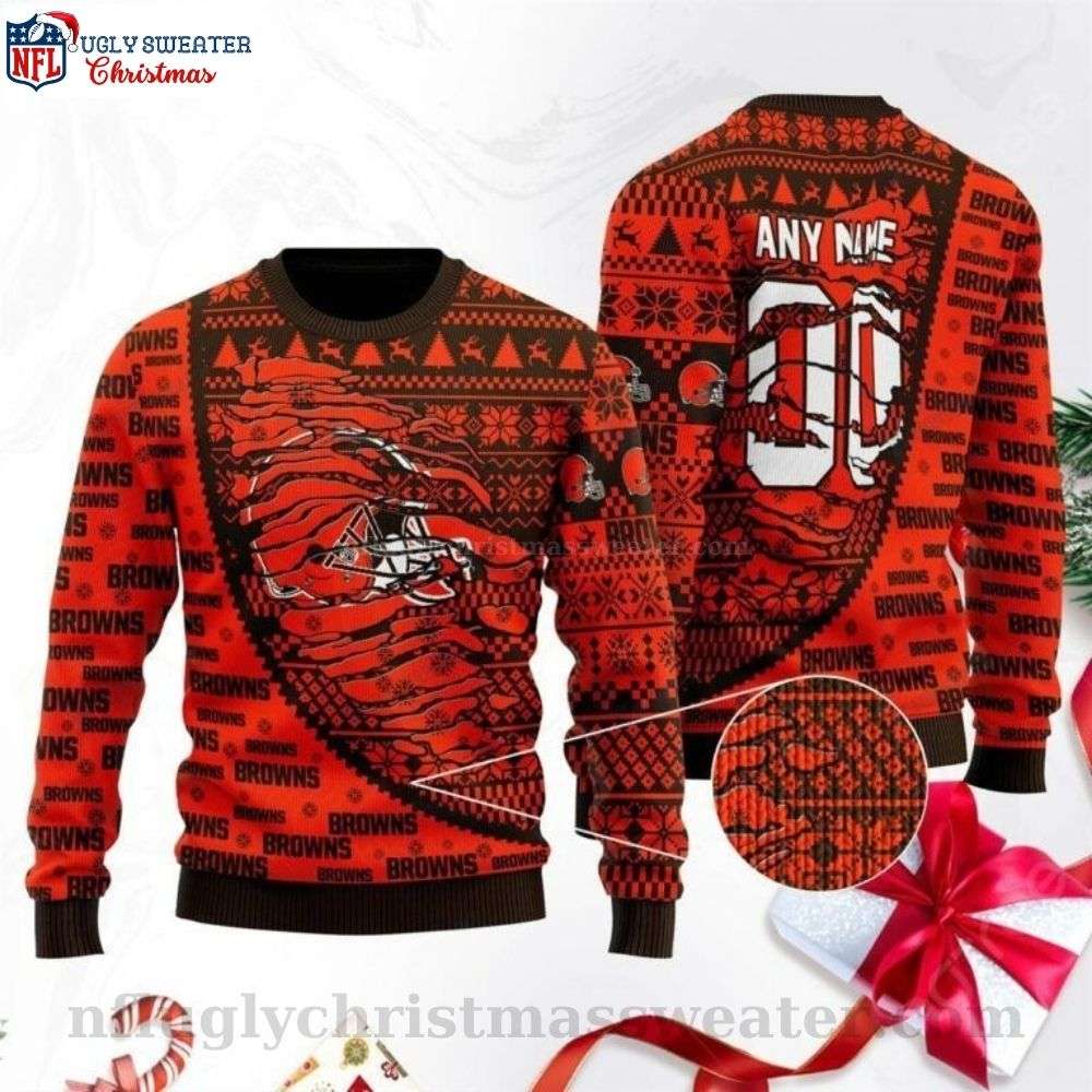 Logo Ugly Sweater - Show Your Cleveland Browns Pride This Christmas