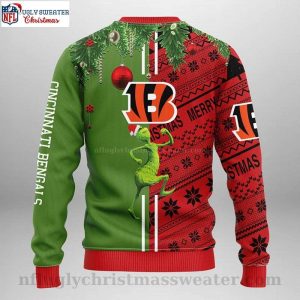 Mens Bengals Christmas Sweater With Grinch Scooby Doo Gift For Him 2