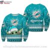 Miami Dolphins Snake Skull And Floral Ugly Christmas Sweater