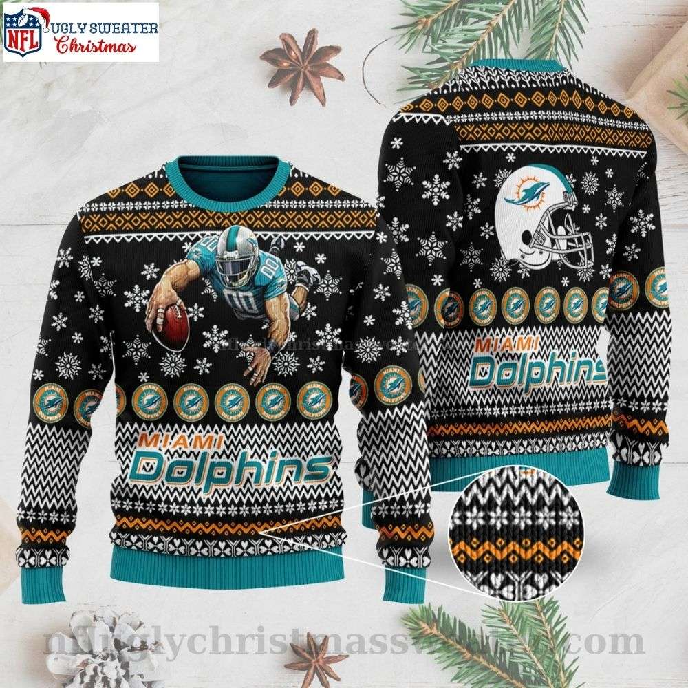 Miami Dolphins Fight Hard Graphic Sweater - Perfect Gift For Him
