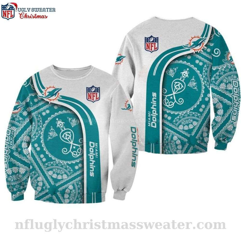 Miami Dolphins Logo Bandana Graphic Men's Christmas Sweater