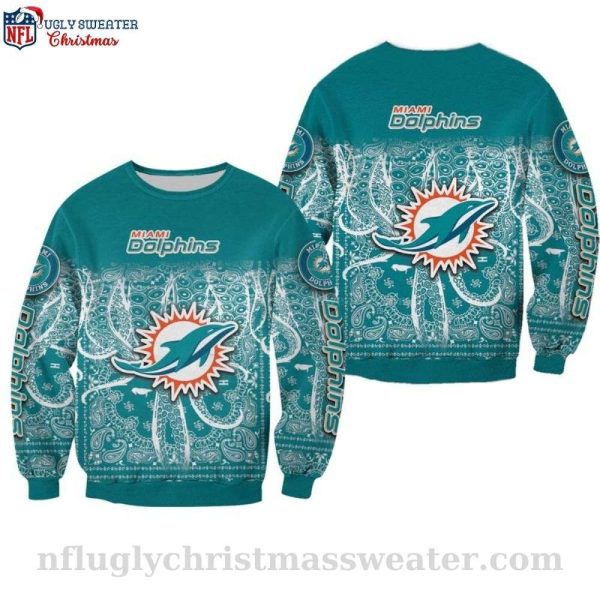 Miami Dolphins Logo Bandana Pattern Sweater Unique Gift For Fans