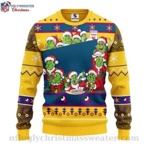Miami Dolphins Ugly Christmas Sweater Festive 12 Grinch Xmas Day Graphic 1