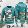 Miami Dolphins Ugly Christmas Sweater – Festive Pumpkin Logo Design