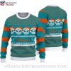 Miami Dolphins Ugly Christmas Sweater – NFL Football Helmet Design