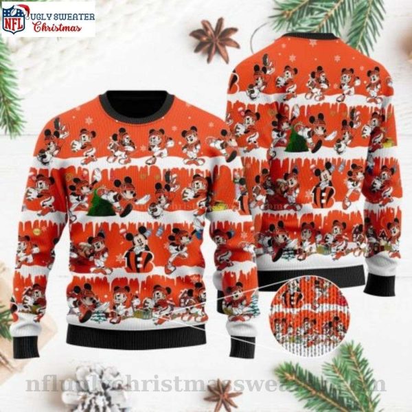 Mickey NFL American Football Cheer – Bengals Ugly Christmas Sweater
