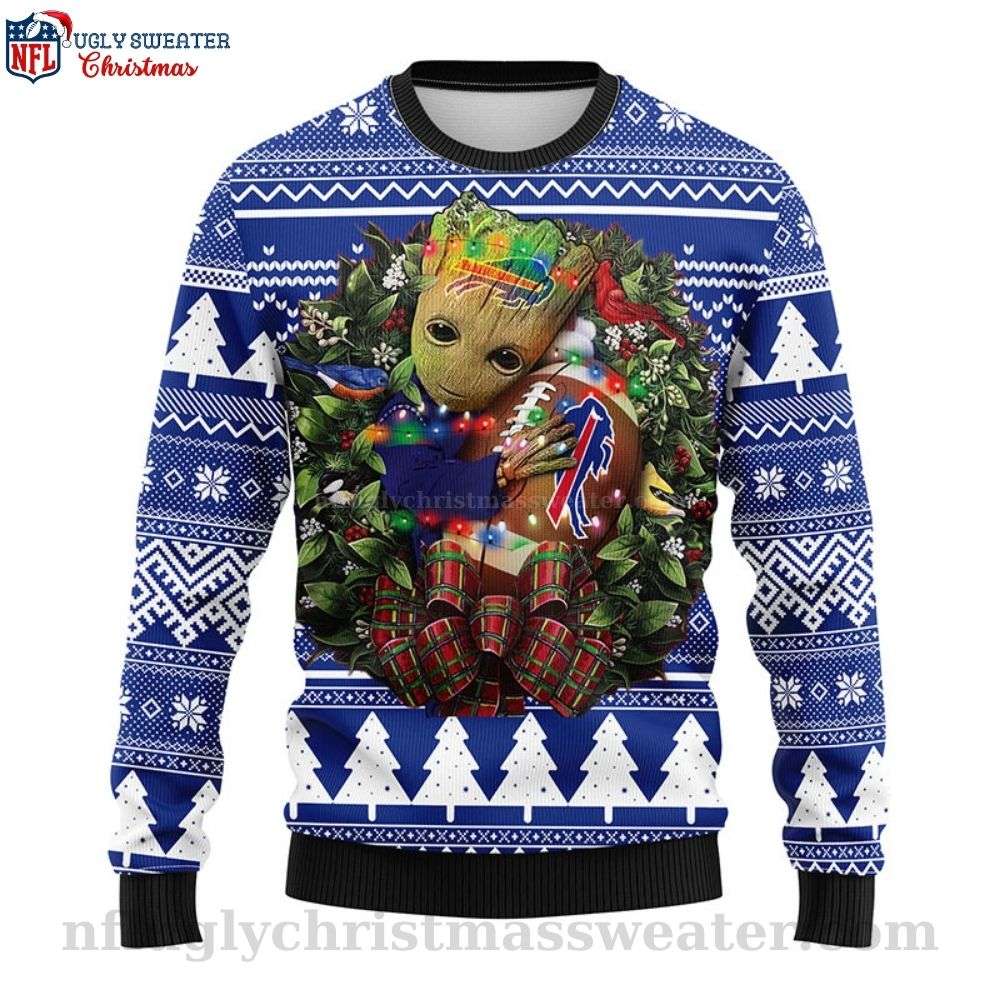NFL Baby Groot Hug Buffalo Bills Football - Ugly Christmas Sweater