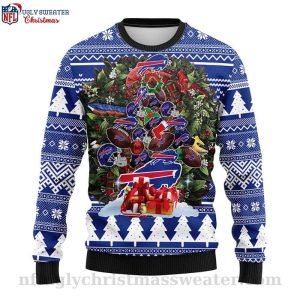 NFL Buffalo Bills Logo Christmas Tree Ugly Bills Sweater 2