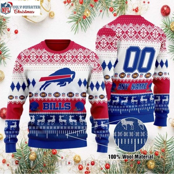NFL Buffalo Bills Logo Custom Name Ugly Christmas Sweater – Show Your Team Spirit