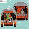 NFL Cleveland Browns Christmas Ugly Sweater – Orange Skull Graphic