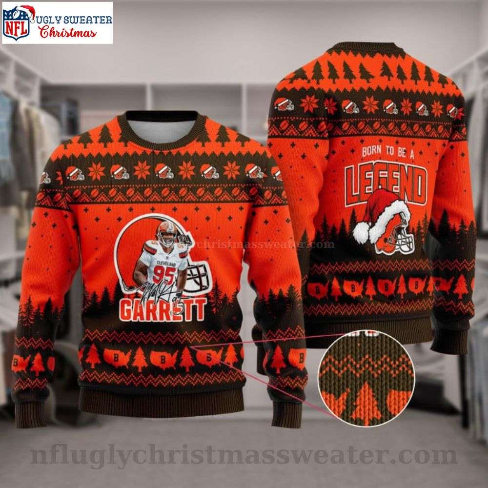 NFL Cleveland Browns Player Myles Garrett Ugly Sweater - Born To Be A Legend