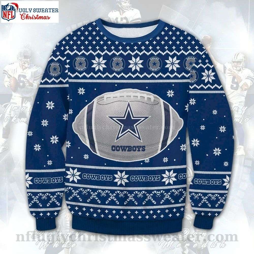 NFL Dallas Cowboys Rugby Ball - Cowboys Ugly Christmas Sweater Gifts For Him