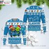 NFL Detroit Lions Logo Christmas Forrest Pattern Ugly Sweater