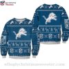 NFL Detroit Lions Logo Print American Flag Ugly Christmas Sweater
