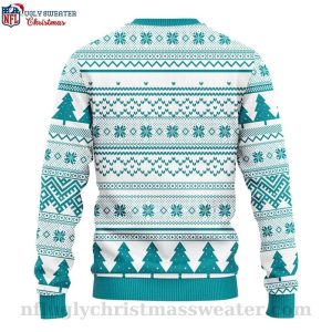 NFL Dolphins Ugly Christmas Sweater Groot Hug Football Logo Print 2