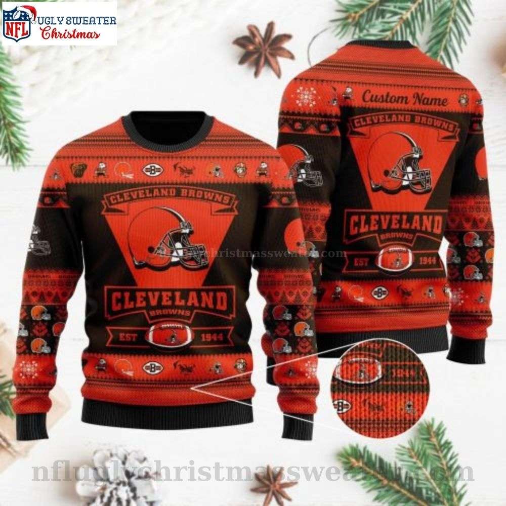 NFL Football Team Logo Personalized Cleveland Browns Ugly Sweater