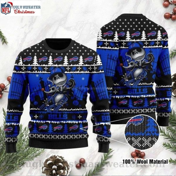 NFL Jack Skellington Buffalo Bills Christmas Ugly Sweater