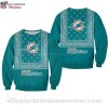 NFL Miami Dolphins Gift Box Plaid Ugly Sweater Unique Gift For Fans