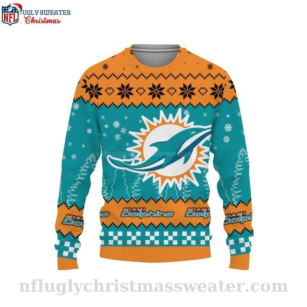 NFL Miami Dolphins Christmas Sweater - Iconic Logo Holiday Attire