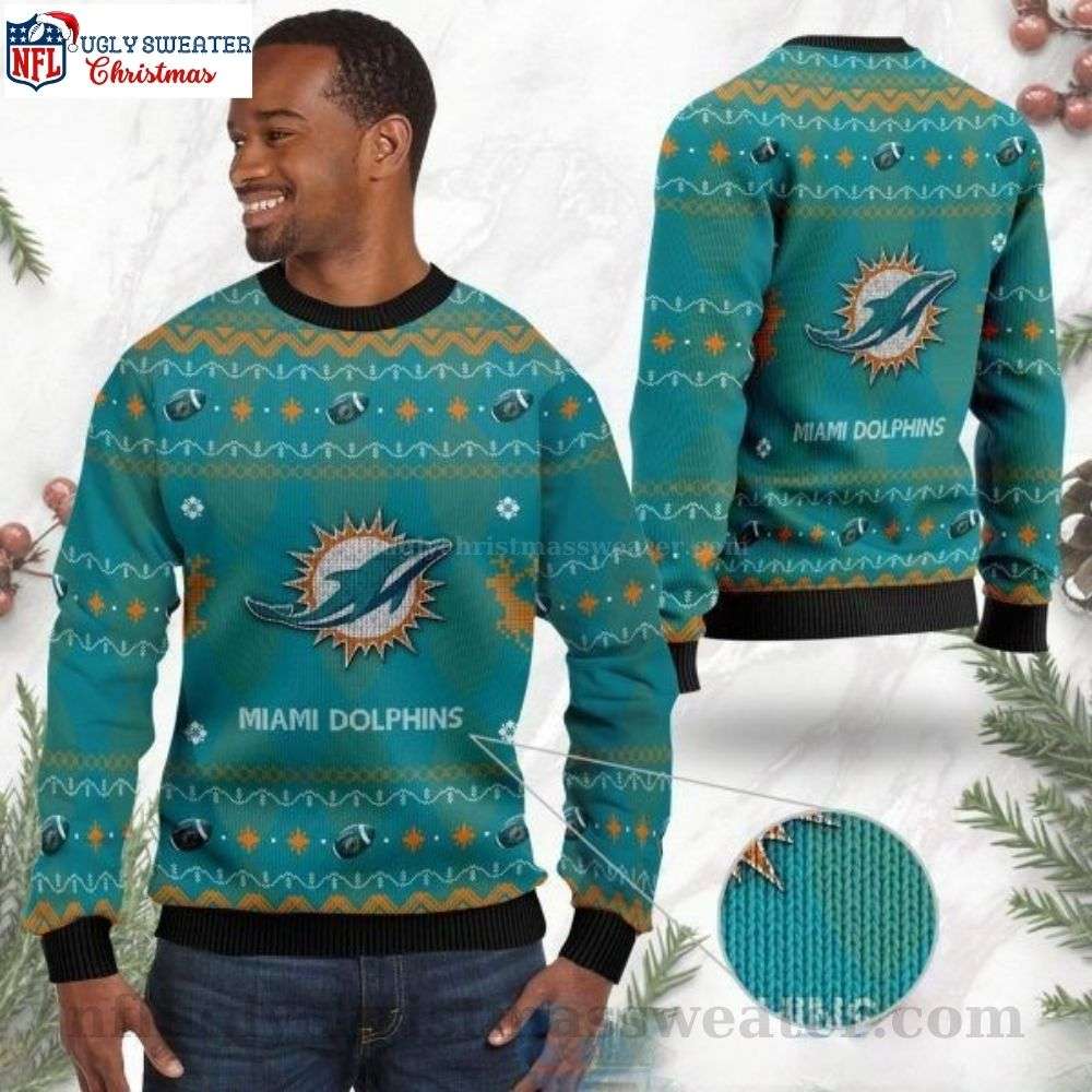 NFL Miami Dolphins Ugly Christmas Sweater - Classic Logo Design