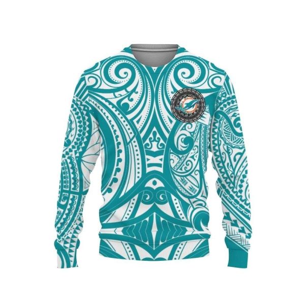 NFL Miami Dolphins Ugly Christmas Sweater – Mandala Texture Design