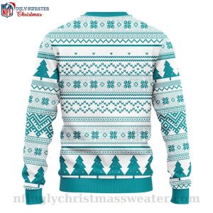 NFL Miami Dolphins Ugly Christmas Sweater Skull Flower Logo Print 2