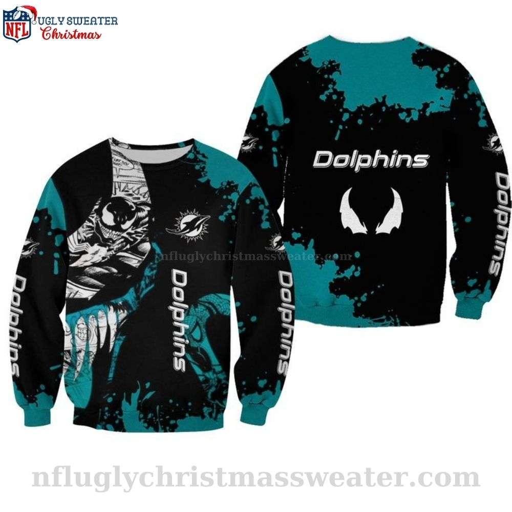 NFL Miami Dolphins Ugly Christmas Sweater - Venom Limited Edition