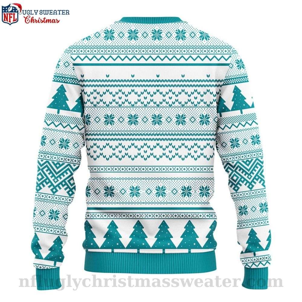 NFL Miami Dolphins Ugly Sweater - Unique Christmas Tree Logo Print