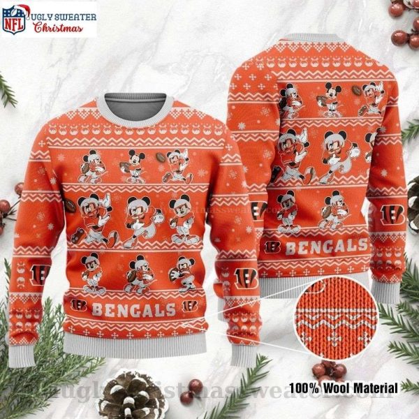 NFL Mickey Mouse Cincinnati Bengals Ugly Christmas Sweater