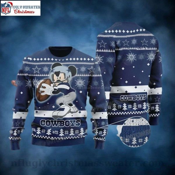 NFL Mickey Mouse Play Football – Dallas Cowboys Ugly Christmas Sweater