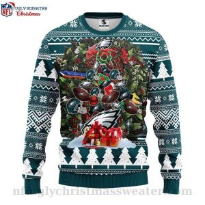 NFL Philadelphia Eagles Logo Christmas Tree Mens Eagles Christmas Sweater 1