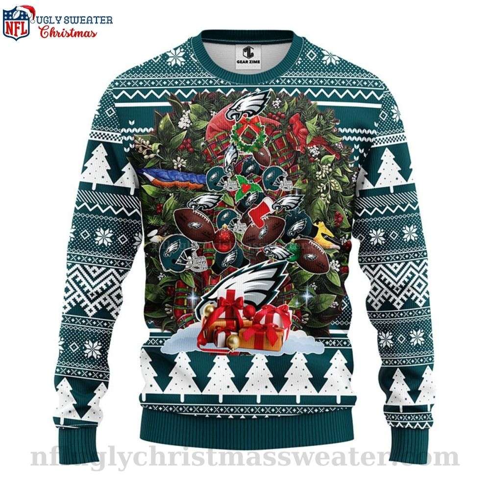NFL Philadelphia Eagles Logo Christmas Tree - Men's Eagles Christmas Sweater