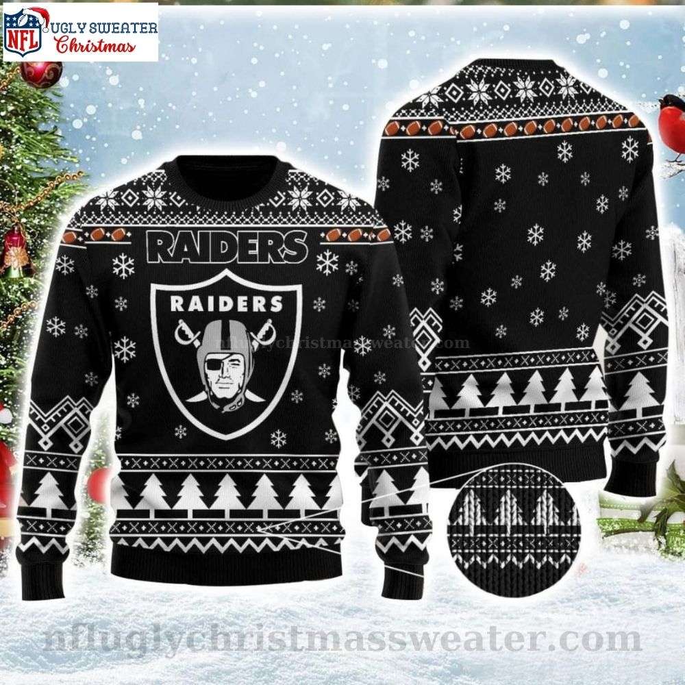 NFL Raiders Logo Print Ugly Christmas Sweater - Perfect Gift For Raiders Fan