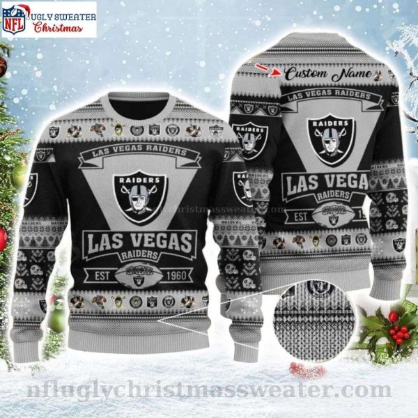 NFL Raiders Ugly Christmas Sweater – Football Design – Personalized Gift For Him