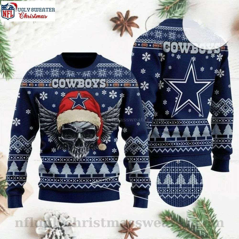 NFL Santa Skull Xmas - Dallas Cowboys Ugly Christmas Sweater