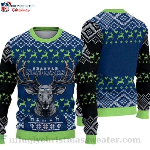 NFL Seattle Seahawks Reindeer Ugly Christmas Sweater