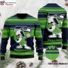 Personalized Santa Graphic Seattle Seahawks Ugly Christmas Sweater