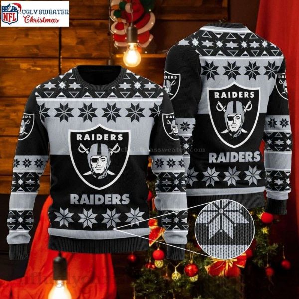 NFL Snowflakes Oakland Raiders Ugly Christmas Sweater – Unique Raiders Gifts for Him