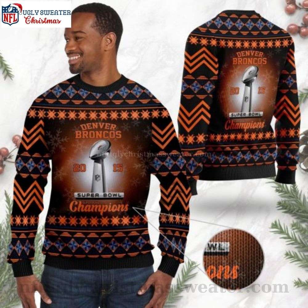 NFL Super Bowl Cup - Denver Broncos Est 2015 Ugly Christmas Sweater