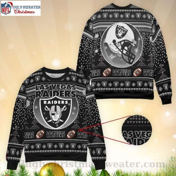 NFL Ugly Christmas Sweater With Las Vegas Raiders Logo Print – Perfect For Fans