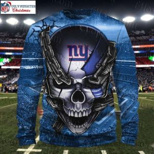 New York Giants Ugly Sweater Cool Skull Graphic Edition 1