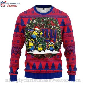 New York Giants Ugly Sweater Minion Christmas Edition 1