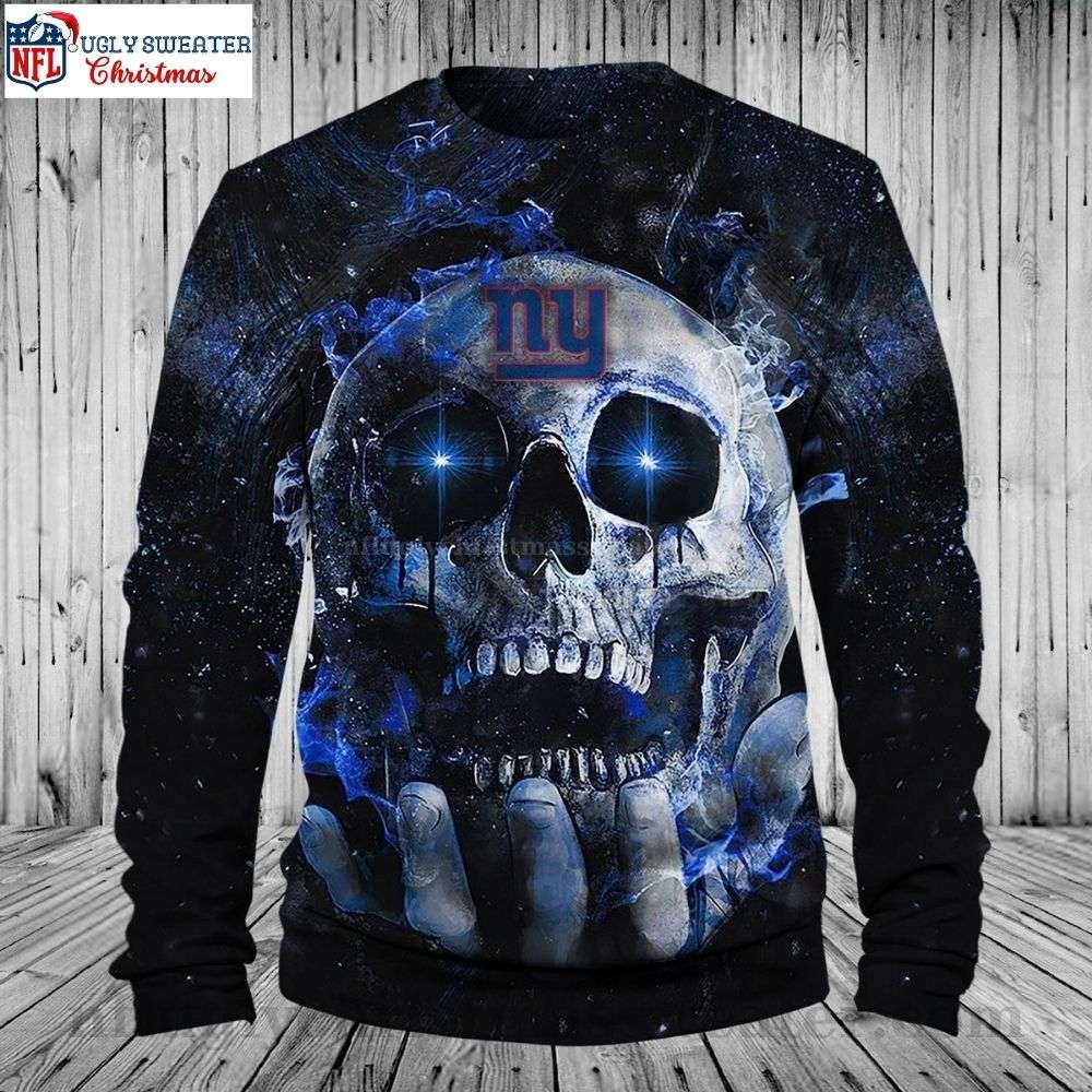 New York Giants Ugly Xmas Sweater - Skull Edition Unique Gift For Fans