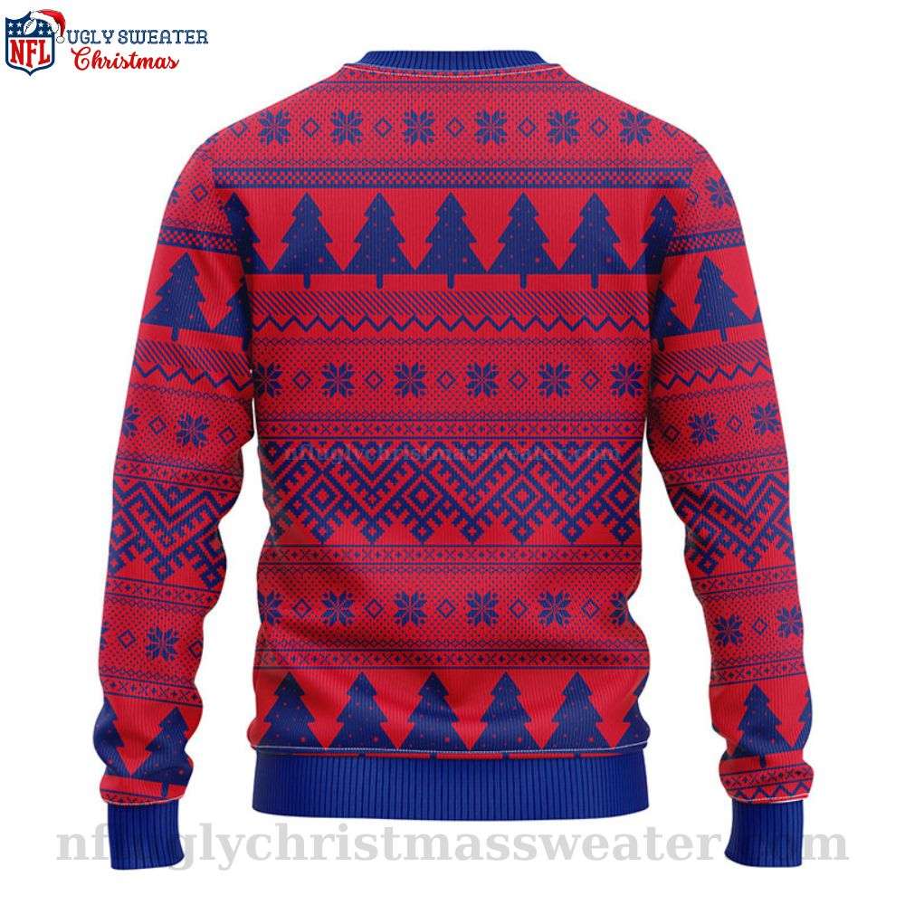 Ny Giants Christmas Sweater - Featuring Christmas Tree Ball Graphic