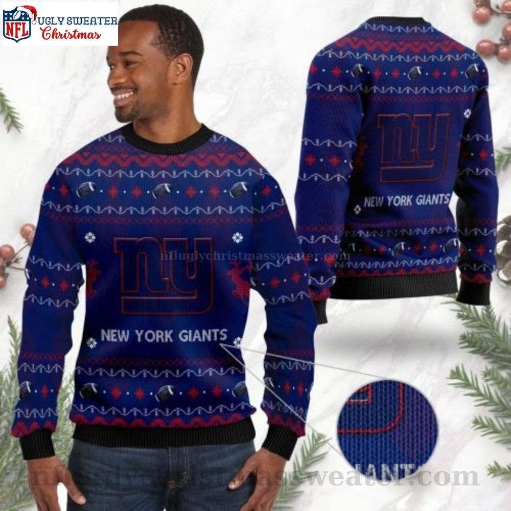 Ny Giants Gifts For Him - Christmas Pattern Logo Ugly Sweater